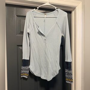 Free People Light Blue Long Sleeve